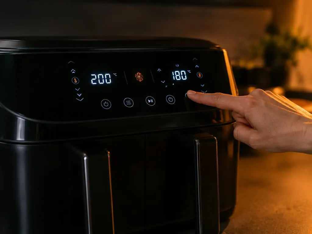 Ajustando temperatura y tiempo en el panel táctil